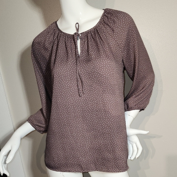 Elegant Polka Dot Blouse - Gray - Picture 3 of 8